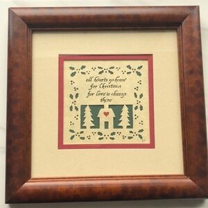 𝅺Scherenschnitte Scissor Cut Christmas 🎄 Wall Art “all ❤️ go home” Mat + Frame